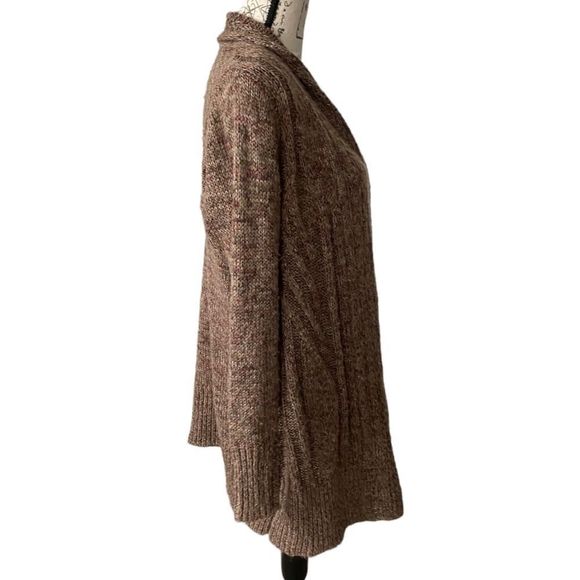 Torrid Open Cable Knit Cardigan Long Line Mid-length Sweater Brown Marled 00 - Picture 5 of 10